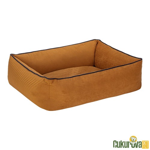 Pet Comfort Golf Kedi̇ & Köpek Yatağı Hardal - Parliament Mavi̇ Biye Xs - 55 x 45 Cm