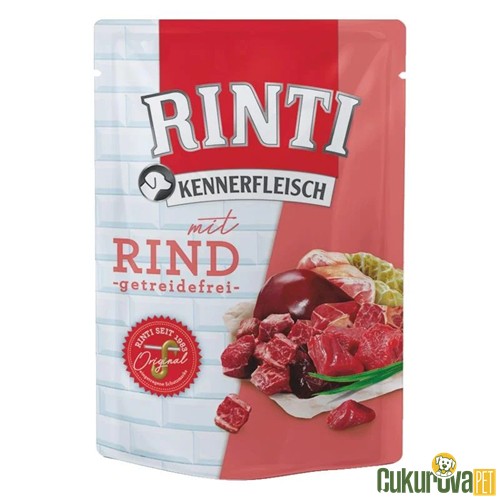 RINTI POUCH SIĞIR ETLİ TAHILSIZ KÖPEK YAŞ MAMASI 400 GR