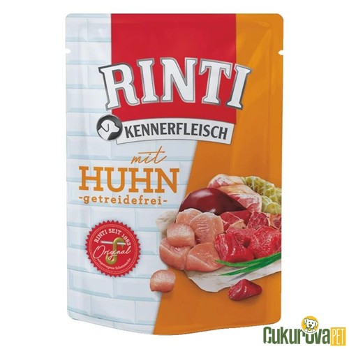 RINTI POUCH SIĞIR VE TAVUK ETLİ TAHILSIZ KÖPEK YAŞ MAMASI 400 GR