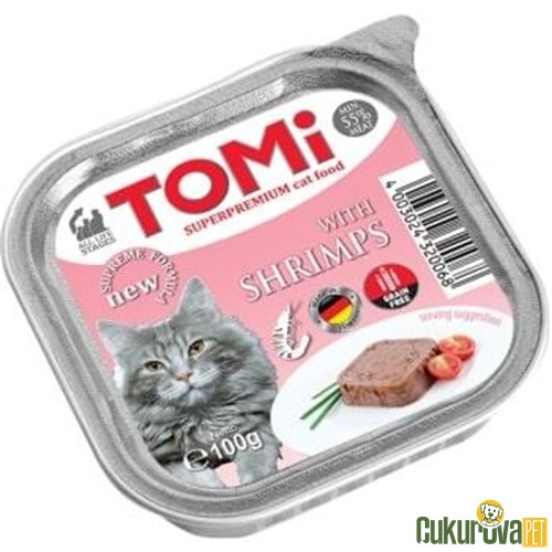 TOMI PATE KARİDESLİ YETİŞKİN KEDİ YAŞ MAMASI 100 GR 