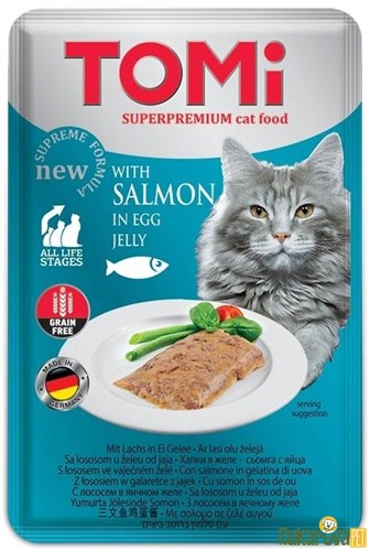 TOMI SOMON VE YUMURTALI YETİŞKİN KEDİ YAŞ MAMASI 100 GR