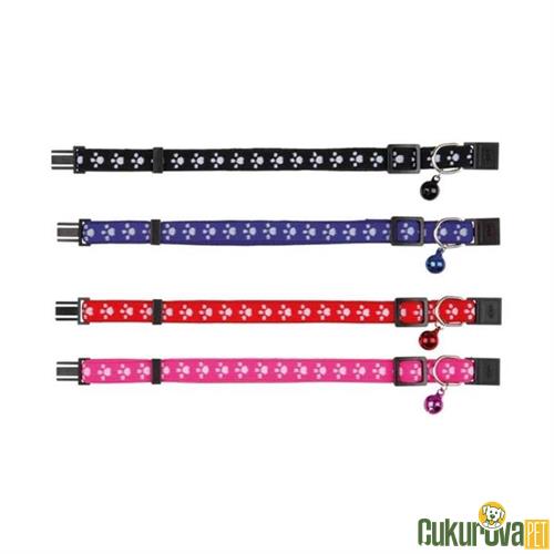 TRIXIE PATİ DESENLİ ZİLLİ KEDİ BOYUN TASMASI M - 30 CM - KARIŞIK RENKLİ