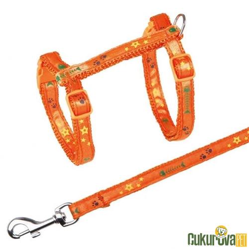 TRIXIE KILÇIK DESENLİ KEDİ GÖĞÜS TASMASI SETİ M - 22 - 36 CM x 10 MM KARIŞIK RENKLİ