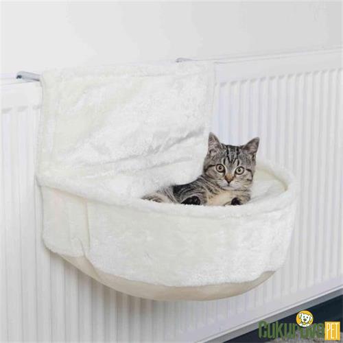 TRIXIE PELUŞ KEDİ KALORİFER YATAĞI 13 x 33 x 45 CM BEYAZ