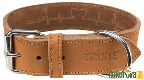 TRIXIE KÖPELER İÇİN KALIN DERİ BOYUN TASMASI 38 - 47 CM x 40 MM - M KAHVERENGİ