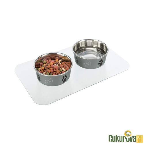 TRIXIE PVC KÖPEK MAMA VE SU KABI SERVİSİ ŞEFFAF 48 x 30 CM 