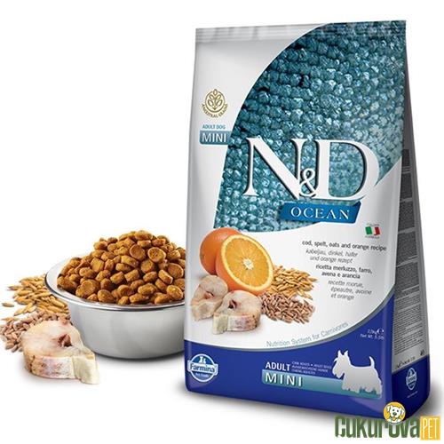 N & D Ocean Düşük Tahıllı Balik Portakallı Mi̇ni̇ Yeti̇şki̇n Köpek Maması 2.5 Kg