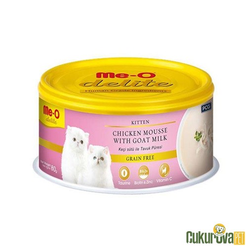 Me-O Delite Pate Kitten Keçi Sütlü ve Tavuk Etli Yavru Kedi Yaş Maması 80 Gr