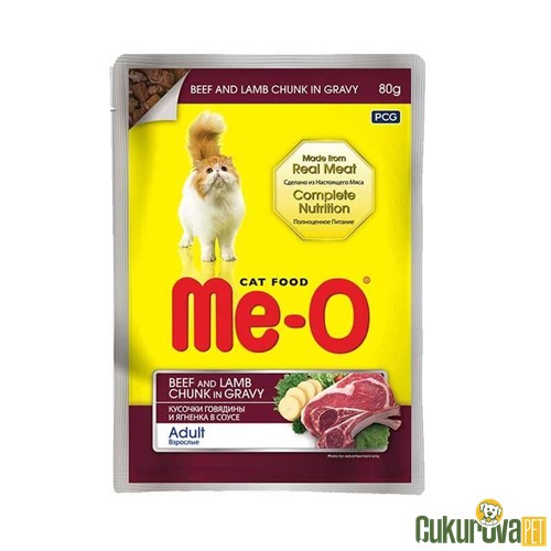 Meo Dana Ve Kuzu Etli̇ Yetişki̇n Kedi̇ Yaş Maması 80 Gr
