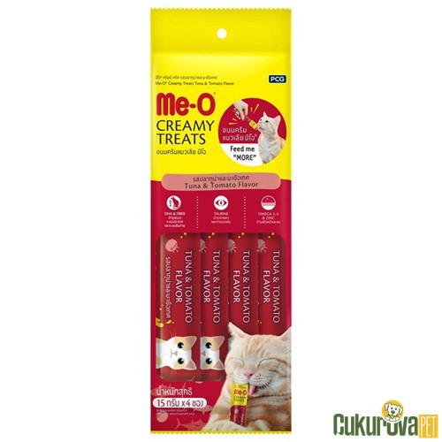Meo Ton Balikli Domatesli̇ Krema Sıvı Kedi̇ Ödülü 4 x 15 Gr
