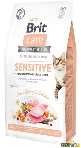 Brit Care Sensitive Hindili Ve Somonlu Yetişkin Kedi Maması 7 Kg
