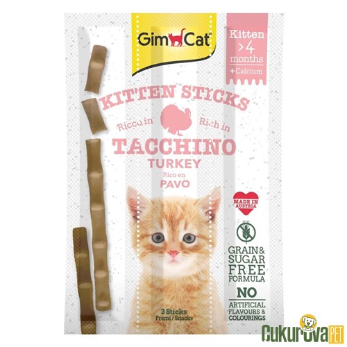 Gimcat Kitten Sticks Hindili Kedi Ödül Çubukları 3 x 3 Gr