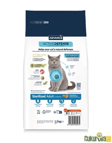 Advance Sterilised Hindili Kısırlaştırılmış Kedi Maması 1.5 Kg
