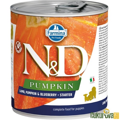 N&D Pumpkin Starter Kuzu Etli, Balkabaklı ve Yaban Mersinli Yavru Köpek Yaş Maması 285 Gr