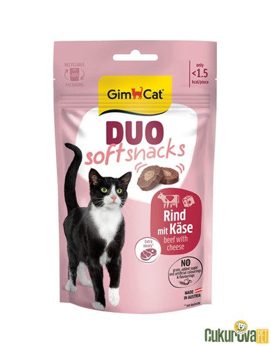 Gimcat Duo Soft Snacks Beef With Cheese Kedi Ödül Maması 50 Gr