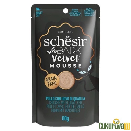 Schesir After Dark Tavuklu Ve Bıldırcın Yumurtalı Yetişkin Kedi Yaş Maması 80 Gr