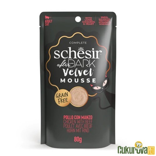 Schesir After Dark Pouch Tavuklu Ve Sığır Etli Yetişkin Kedi Yaş Maması 80 Gr
