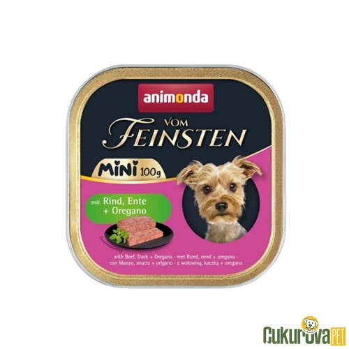 Animonda Vom Feinsten Mini Sığır Etli, Ördekli ve Kekikli Yetişkin Köpek Yaş Maması 100 Gr
