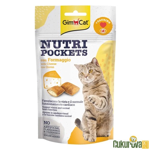 GimCat Nutri Pockets Peynirli ve Taurinli Kedi Ödül Maması 60 Gr