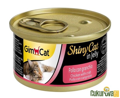 GimCat ShinyCat In Jelly Tavuklu Ve Yengeçli Yetişkin Kedi Yaş Maması 70 Gr